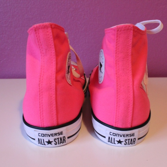 NWOT Converse Neon Pink High Tops, size 12 - Picture 6 of 6